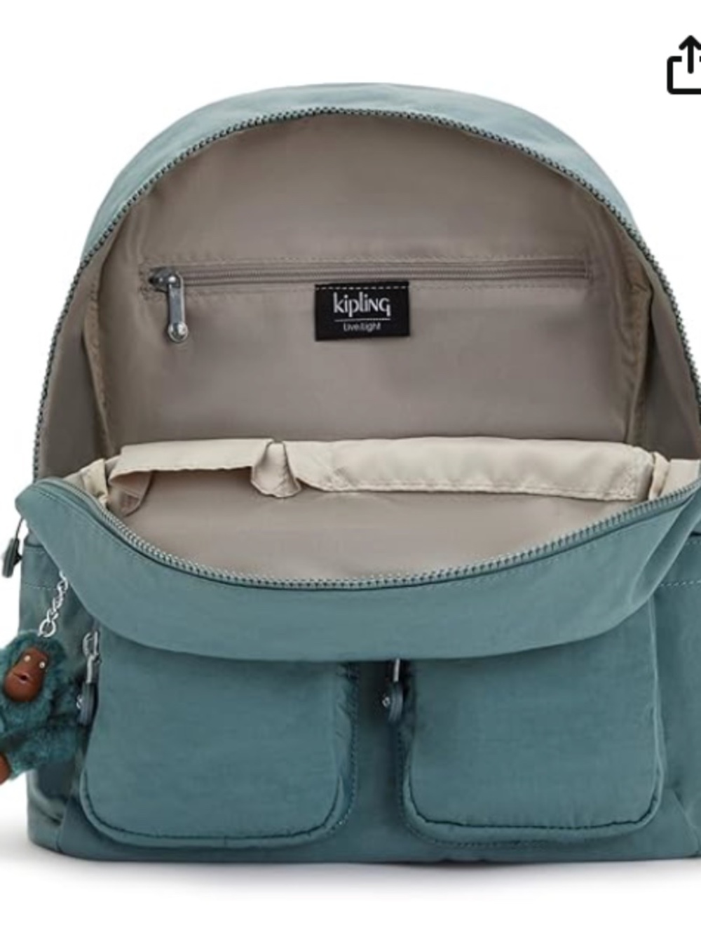 Kipling Fiona Teal Lightaloet Backpack Medium - Picture 16 of 16